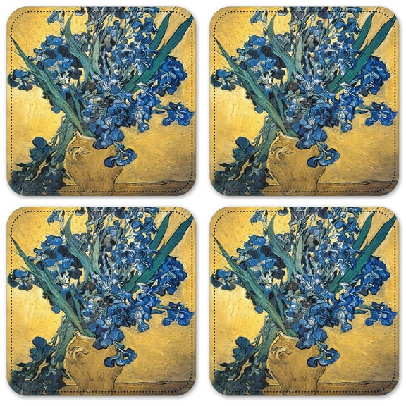 Vinyl Drink Coasters - Set of 4 - Van Gogh: Vase of Irises