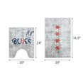thumbnail image 4 of Sussexhome Toilet Mat Set - 2-Piece Designer Print Bathroom Contour Rugs Combo - Non Slip, Soft Cotton & Absorbent Floor Carpets - Machine Washable - 20x31.5" Large Sink Bathmat, 20x24" Toilet Rug, 4 of 10