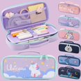 thumbnail image 1 of Estuche escolar de gran capacidad, estuche escolar de unicornio para niñas, estuche de unicornio, bonito y lindo, adecuado para niñas como regalo escolar, 1 of 5