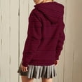 thumbnail image 3 of Lmnyox Striped Zip Up Hoodies for Women Long Sleeve Drawstring Sweatshirt Jacket Casual Hooded Jacket with Pocket, 3 of 7