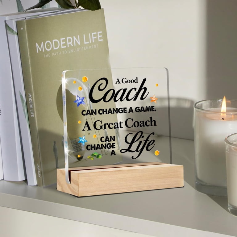 Coach Appreciation Gifts a Good Coach Can Change a Game Clear Desk 