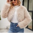 thumbnail image 7 of gbyLJF Women's Faux Fur Jacket Long Sleeve Thermal Outerwear Fashion Fuzzy Jacket Coat Ladies Casual Crop Luxury Winter Clothes, 7 of 7