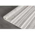 thumbnail image 5 of Beverly Rug Modern Micro Loop Geometric Striped Non Shedding Area Rug White 5x7, 5 of 8