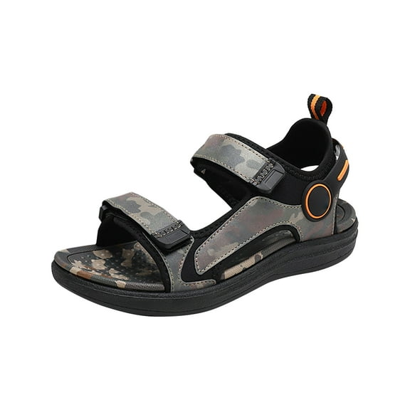 Wolcakyue Boys Casual Sandals Double Strap Open-Toe Athletic Lightweight Unisex Child Sport Sandals Summer Outdoor Sport Shoes,Brown 1