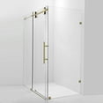 thumbnail image 2 of Vinnova Villena 60" W x 78" H Single Sliding Frameless Glass Shower Enclosure Gold, 2 of 13
