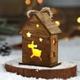 thumbnail image 4 of Fiudx Colgante de Casa de Madera Navideña con Luz Led Brillante, Diseño de Muñeco de Nieve, Alce y Copo de Nieve, Decoración para Árbol de Navidad, Ambiente Cálido, Fácil Instalación, Tamaño 6,5 X 5, 4 of 6