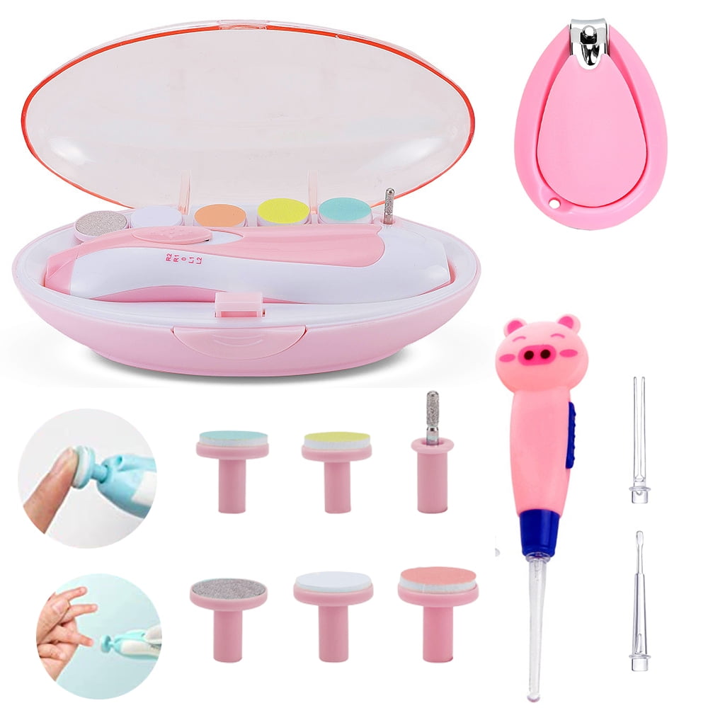 HAOAN Baby Nail Clippers with Light Electric Baby Nail Trimmer Kit LED Light Kids Ear Wax Removal Tool for Newborn
