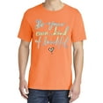 thumbnail image 2 of Wild Bobby,Positivity Saying, Streetwear, Garment-Dyed Washed Look Short Sleeve T-Shirt, Neon Orange, Large, 2 of 3