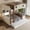 2:Beige+Natural, variant on Harper & Bright Designs Full over Full Bunk Bed with Trundle and Storage Shelves, Solid Wood Bunk Bed Frame with Stairs and Hooks, Beige Natural