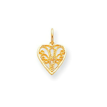 10k Yellow Gold Heart Charm Pendant