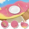 thumbnail image 4 of Pastel Wave Star Pattern Round Fitted Tablecloth with Elastic Edge,Dining Table Cover Waterproof,Outdoor Round Tablecloth for Camping,Dining,Indoor and Outdoor, 4 of 7