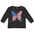 thumbnail image 3 of Inktastic Patriotic Butterfly Girls Long Sleeve Toddler T-Shirt, 3 of 5