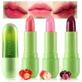 thumbnail image 2 of FAFAMON 3 colors aloe vera warm color changing jelly lipstick set lip care lasting non-stick moisturizing fruity lipstick, 2 of 5