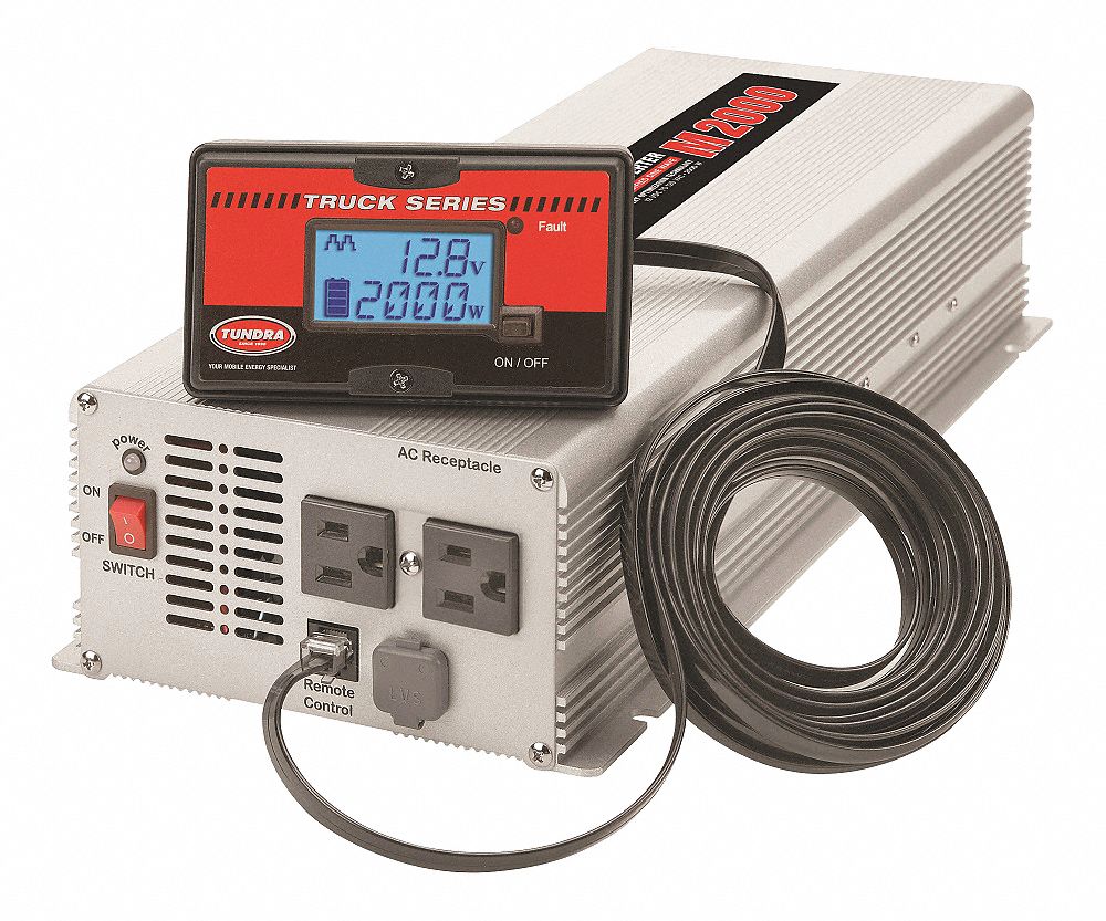 Power Inverter, Modified Sine Wave, 4,000 W Peak, 2,000 W Continuous, 2 Outlets M2000