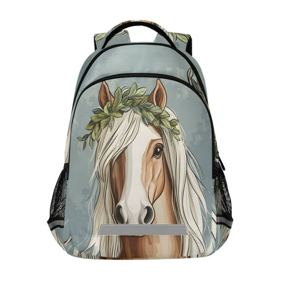 ALAZA Cartoon Horse Backpack Elementary School Bag Bookbag Travel Rucksack