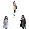 thumbnail image 4 of Minnieouse Abrigo frío de otoño e invierno para mujer, abrigo a prueba de viento, ropa de moda, regalos, accesorio de vestir para fiesta de Abrigos y chamarras Gris, 4 of 6