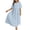 Blue, variant on Tshirt Dress Women Cotton Linen Short Sleeve Scoop Neck Loose Fit Flowy Midi Dress Casual Summer Dresses