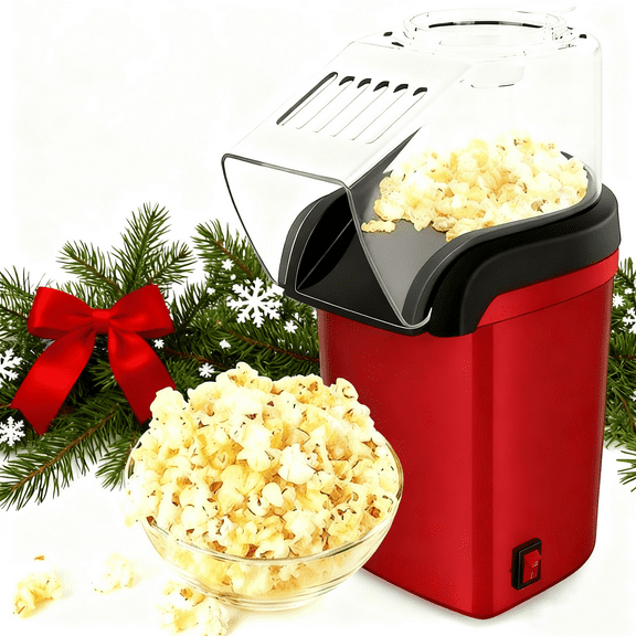 YUOFD Hot Air Popcorn Machine, No Oil Popcorn Maker, 95% Popping Rate