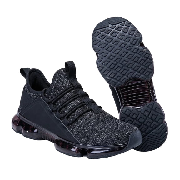 Running Sports Shoes,AMOX Men's Casual Air Cushioned Running Shoes Lightweight Breathable Walking Sneakers for Jogging and Daily Walking,Black Non Slip Fashion Running Shoes for Men