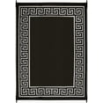 thumbnail image 3 of FH Home Outdoor Rug - Waterproof, Fade Resistant, Reversible - Premium Recycled Plastic - Greek Border - Large Patio, Deck, Sunroom, RV, Camping - Athens - Black & White - 9 x 12 ft Foldable, 3 of 9