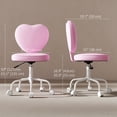 thumbnail image 2 of Chaise de Bureau à Dossier en Forme de Cœur avec Hauteur Réglable, Rose, 2 of 7