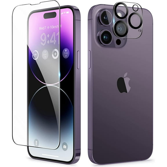 Tempered Glass Screen Protector   Camera Lens Protector for iPhone 14 Pro Max