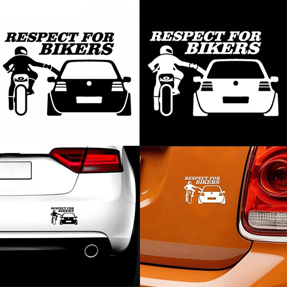 Waterproof Window Motorcycle Biker Decals RESPECT FOR BIKERS Vinyl Car Stickers