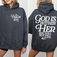 thumbnail image 3 of God Is Within Her Hoodie, Coquette Christian Hoodie for Women, Bible Verse Psalm 46:5 Sweatshirt, Faith Graphic Jesus Hoodie, Religious Gift, 3 of 6