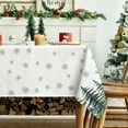 thumbnail image 3 of Christmas Tablecloth 60×84 Inch Rectangular, Winter Snow Trees White Washable Table Cover for Party Picnic Dinner Decor, 3 of 6