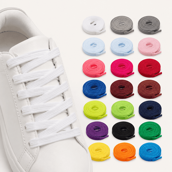 No Tie Elastic Shoelaces for Adults, Adjustable Tieless Shoe Lace