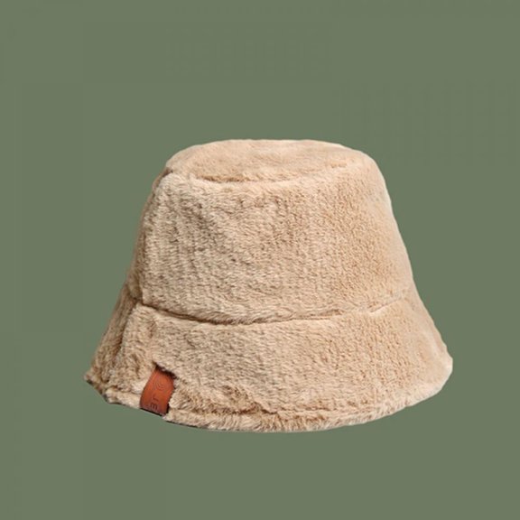 Women Winter Bucket Hat Vintage Cloche Hats Warm Plush Outdoor Basin Cap