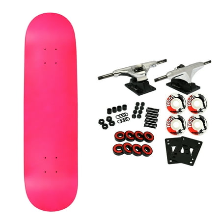 Moose Complete Skateboard NEON PINK 7.75" Silver/White