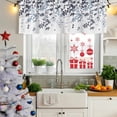 thumbnail image 5 of 2 Pack Navy Blue Leaves Valances for Windows Bedroom Living Room Window Treatments, Summer Botanical Rod Pocket Valance Drapes Short Kitchen Curtains Over Sink 42"x12", 5 of 8