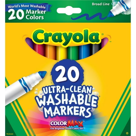 Crayola 20 Count Ultra Clean Washable Broadline Markers  Walmart.com