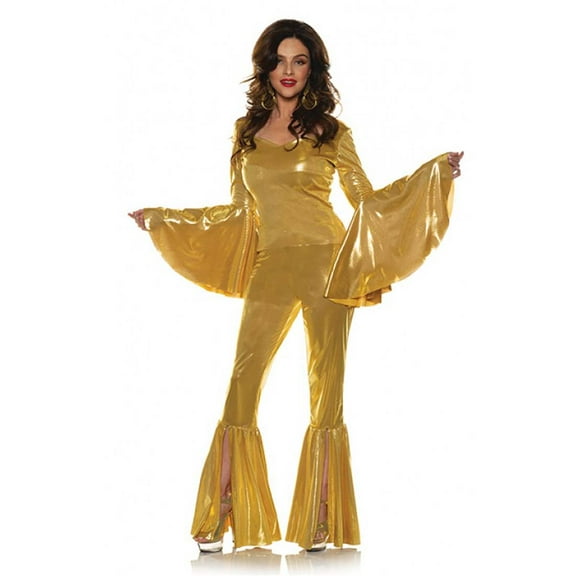 24 Karat Womens Adult Gold 70s Disco Dancer Halloween Costume-S