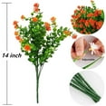 thumbnail image 2 of 8 Bundles Artificial Flowers Outdoor UV Resistant Fake Plastic Camellia Flowers Faux Greenery Shrubs Indoor Outside Home Office Wedding Garden Décor(Orange), 2 of 7