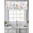 thumbnail image 2 of Pastoral Sunflower Valances for Windows Farmhouse Floral Plants Leaf Kitchen Valance Curtain Rod Pocket Small Curtains for Cafe Bathroom Laundry Basement 42" x 12", 2 of 8