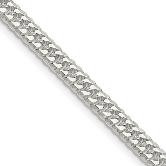 Auriga Fine Jewelry 925 Sterling Silver 4.8 mm Double Diamond-cut Curb Chain Necklace for Men 20"