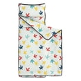 thumbnail image 2 of LightColorful BirdsFootprints Pattern Teens Toddler Nap Mat with Pillow, Sleeping Mat Bag for Preschool Daycare 50"x20", 2 of 6
