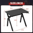 thumbnail image 2 of Computer Gaming 35.2" Student PC Writing Desk Extra Large Modern Ergonomic Racing Style Table Workstation Carbon Fiber Cup Holder Headphone Hook, 2 of 7