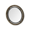 thumbnail image 1 of 24" Brown Wood and Black Metal Frame Wall Mirror, 1 of 1