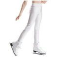 thumbnail image 2 of Nyeemya Girls Figure Skating Pants Child Ice Skating Leggings Fleece Warm Practice Training Wear White 14, 2 of 7