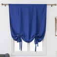 thumbnail image 2 of Nvzi Cortina opaca con lazo para amarrar, con aislamiento térmico, ajustable, para ventanas pequeñas, con bolsillo para barra (46" x 63", azul oscuro), 2 of 5