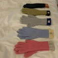 thumbnail image 4 of Guantes de punto de cinco dedos de otoño e invierno de lana para exteriores, resistentes al frío, cálidos, con contraste de color, guantes para pantalla táctil, 4 of 6