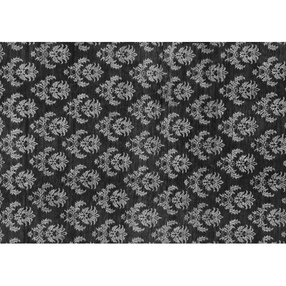 Ahgly Company Indoor Rectangle Abstract Gray Modern Area Rugs, 2' x 4'