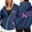 Z01 Navy, variant on Long Sleeve Sweatshirt For Women Solid Color Zip Up Hoodie Pullover Cancer Awareness Month Casual Comfortable For Everyday Wear Winter Pullover Jumper Tops
