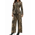 thumbnail image 1 of Conjunto de 2 Piezas de Mezclilla para Mujer, Camisa Y2k, Jeans de Pierna , Pantalones Palazzo y Conjuntos. Traje con Estampado de Leopardo XL, 1 of 9