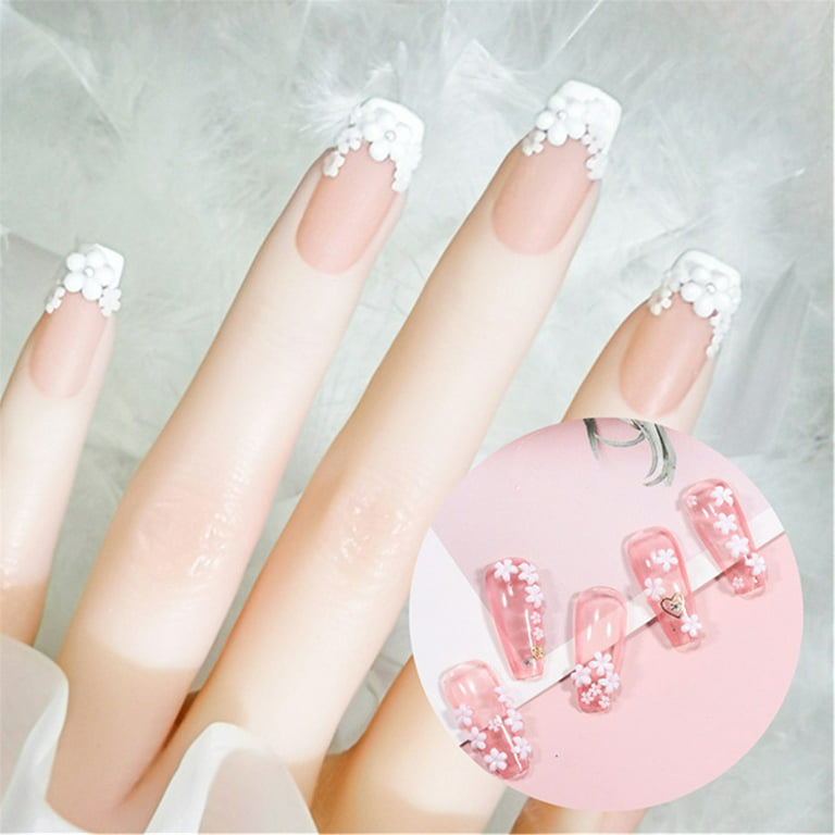 4Pcs White 3D Nail Flowers Acrylic Flowers For Nails - Yahoo Shopping