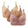 thumbnail image 2 of Timegard 3pc Wireless Bras for Women High Support Adjustable Strap Ruched Bralette Comfort Daily Bras, 2 of 2