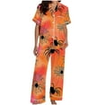thumbnail image 4 of Uaswgudfs Women's Short Collar & Sleeve Pajama Set with Long Pants - Relaxed Fit Soft Sleepwear, 4 of 5